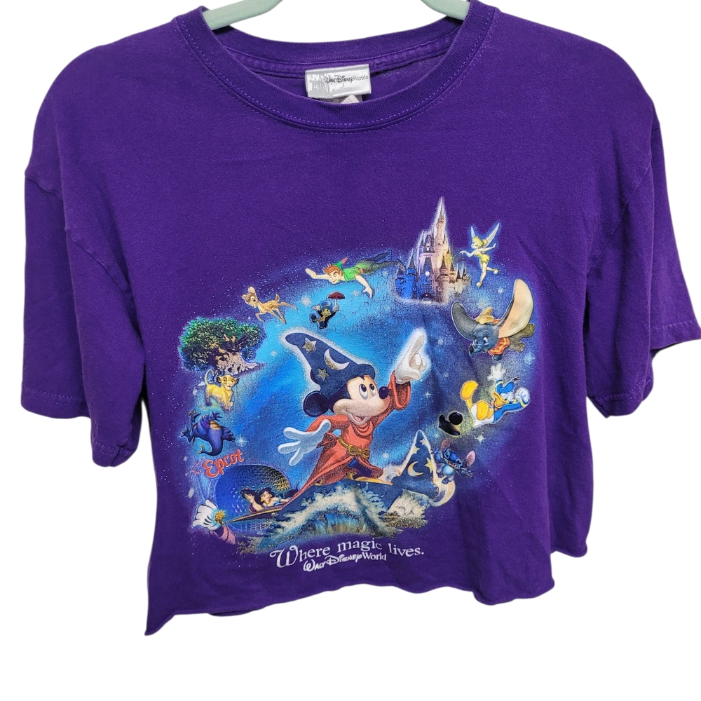 Where Magic Lives Walt Disney World Cropped Tee Fantasia Mickey Medium